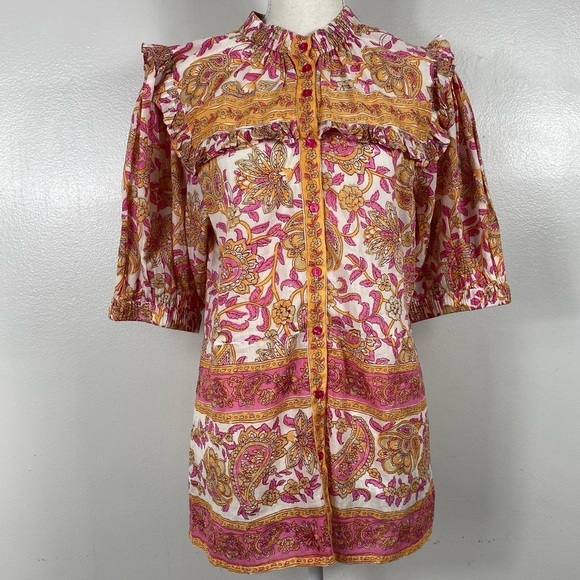 LOLA Australia ruffle paisley blouse - Picture 1 of 11